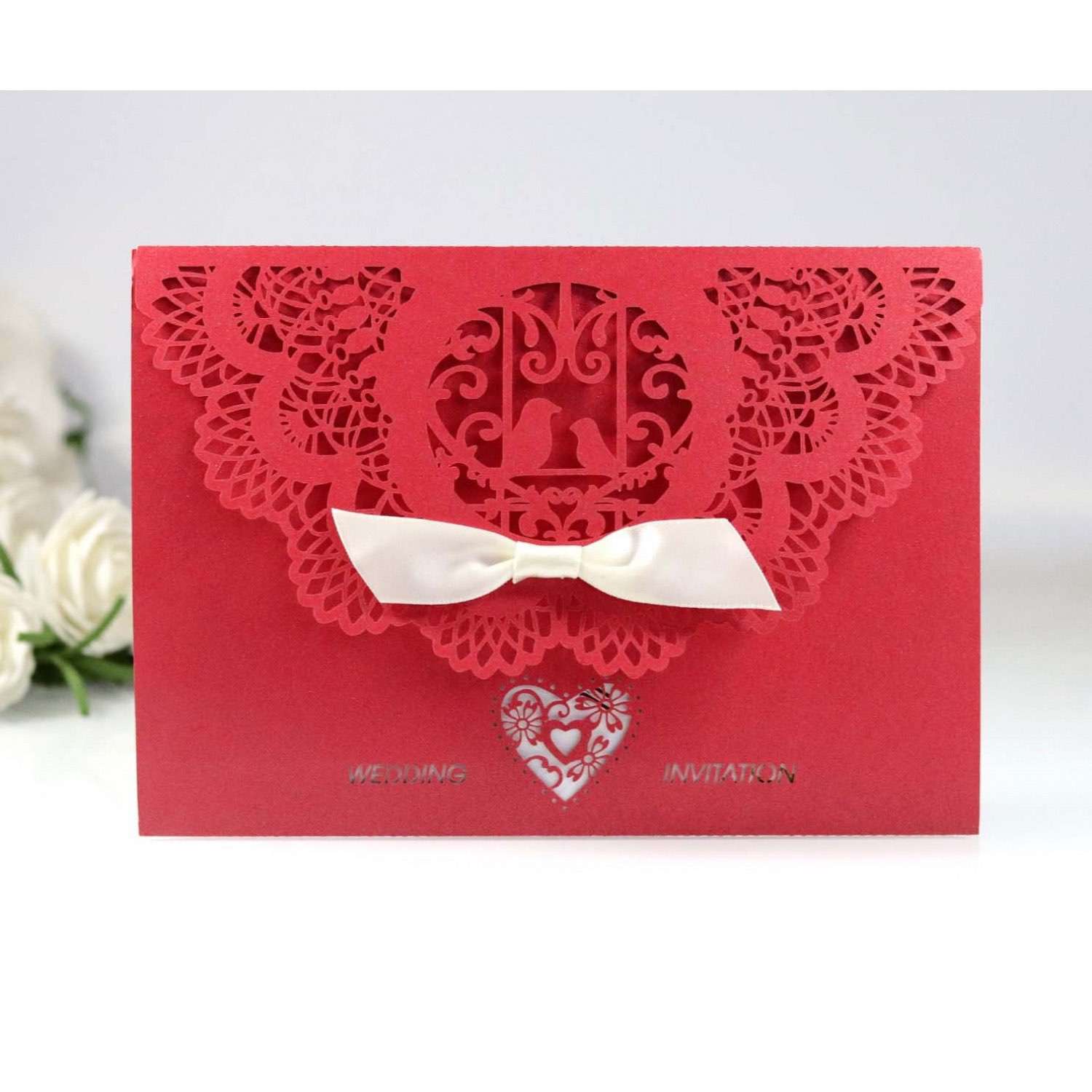 Pocket Invitation Laser Cut Paper Wedding Decoration Graduation Greeting Card